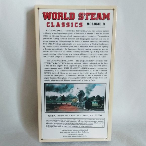 Vintage 1995-World Steam Classics VHS-Vol 1 & 2-Vol 2. Sealed - Picture 7 of 13